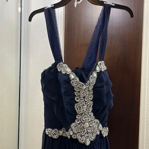 Cocktail dark blue short dress